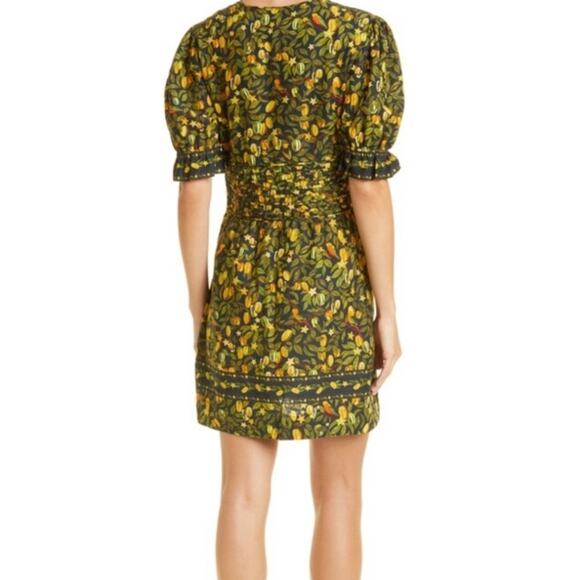 Farm Rio Star Fruit Linen Blend Yellow Black Mini Dress size XS - Picture 2 of 11